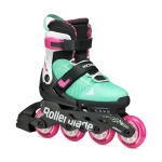 Role de skate pentru copii Microblade XT negru și verde, mărimea 33-36,5, cu roți 4x72mm, duritate 80A și rulmenți SG3, ajustabile