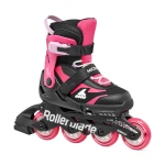 Ticlete cu role Rollerblade 86B0751530NJ02 MICROBLADE NERO/ROSA pentru copii, mărimea 28-32, roți 4×72mm, duritate 80A, rulmenți SG3, reglabile
