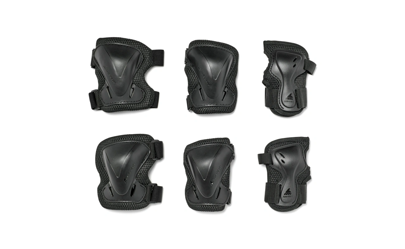 Set de protecție pentru copii Rollerblade EVO PRO GEAR JUNIOR 3 PACK NERO, genunchiere, cotiere și protectii pentru încheieturi