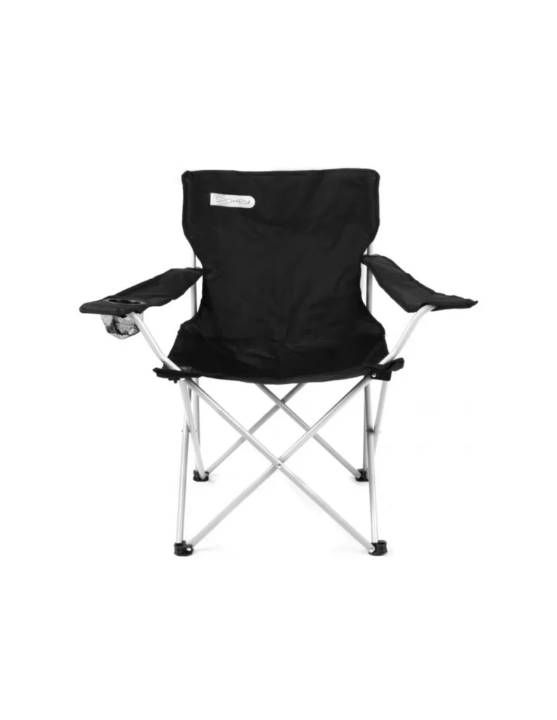 Scaun pliabil pentru camping de culoare verde, ideal pentru activități în aer liber