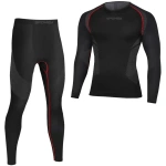 Figurina de prezentare a unui costum termic de sport Spokey Lee L/XL pentru femei, negru și gri, pentru încălțăminte de sport.