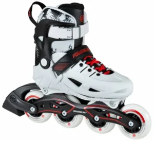 Role de patinaj cu rotile POWERSLIDE PHUZION KIDS SKATES Univers alb, 4 Wheeler, Boot dur