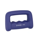 Greutate de 1.5 kg pentru fitness, culoare albastru închis, acoperită cu neopren, pentru exerciții de forță, produs CK15 Abisal KASTET DARK BLUE NEOPREN DIMPING DUMBBELL de la HMS