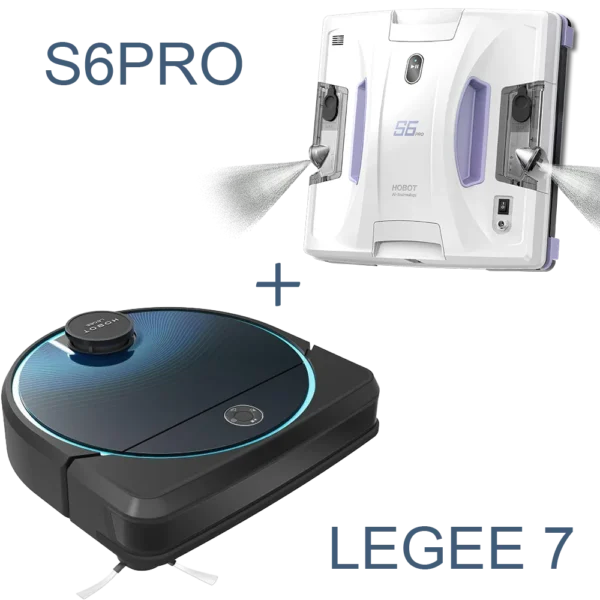 HOBOT LEGEE 7 + S6 Pro // Robot de podea + Robot de Geamuri – Робот мойщик пола + робот-мойщик окон
