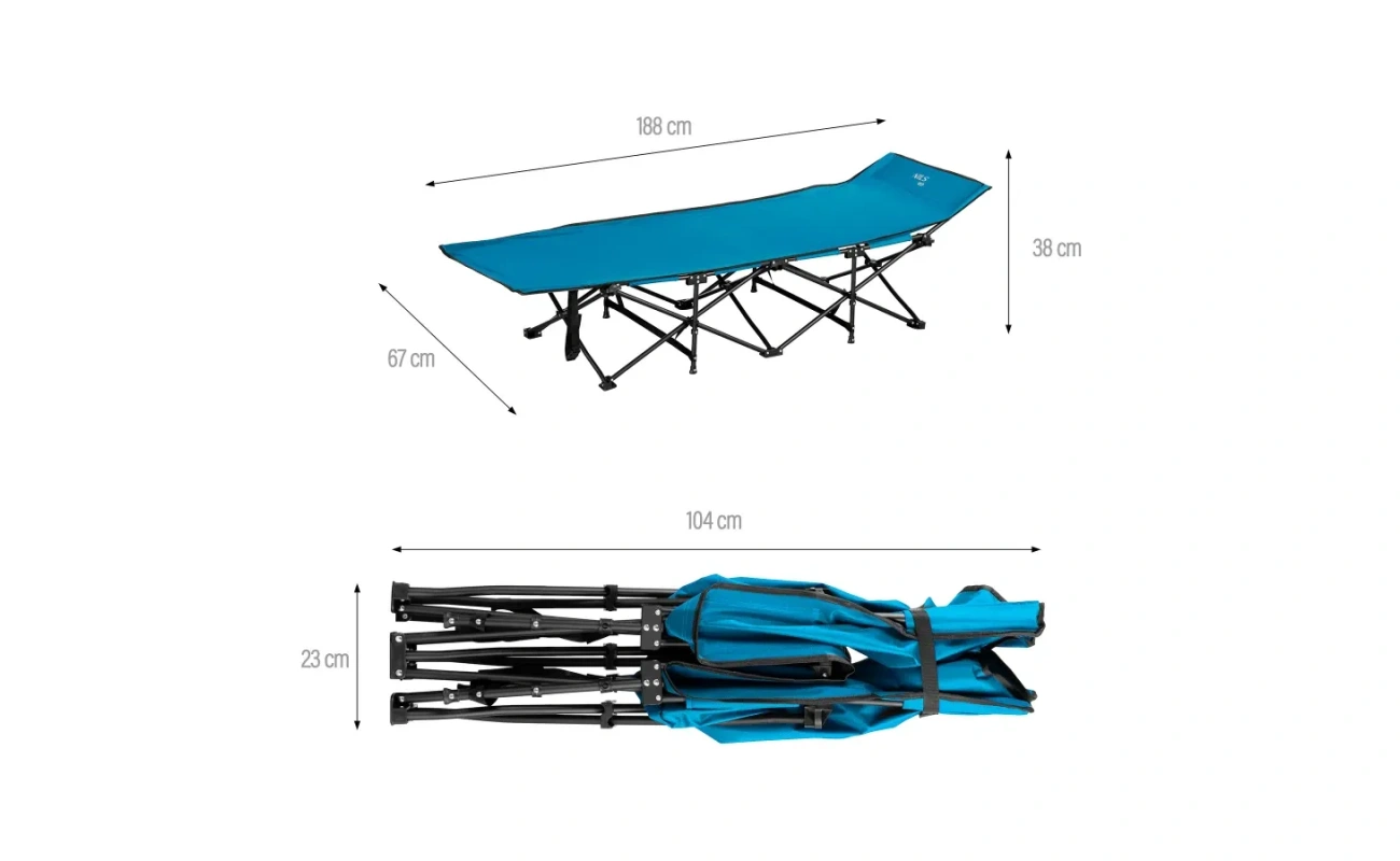 Pat de camping NC2701 Abisal CAMP BED albastru, 190 cm, pentru camping, fabricat de NILS CAMP