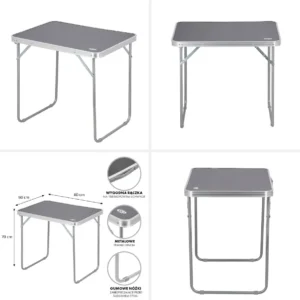NC3020 Abisal  GRAPHITE CAMPING TABLE 80X60X70 cm NILS