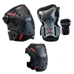 Set de protecție sport PRO-PK3-XL cu încheietură, genunchi cu fermoar și cot, mărime extra large