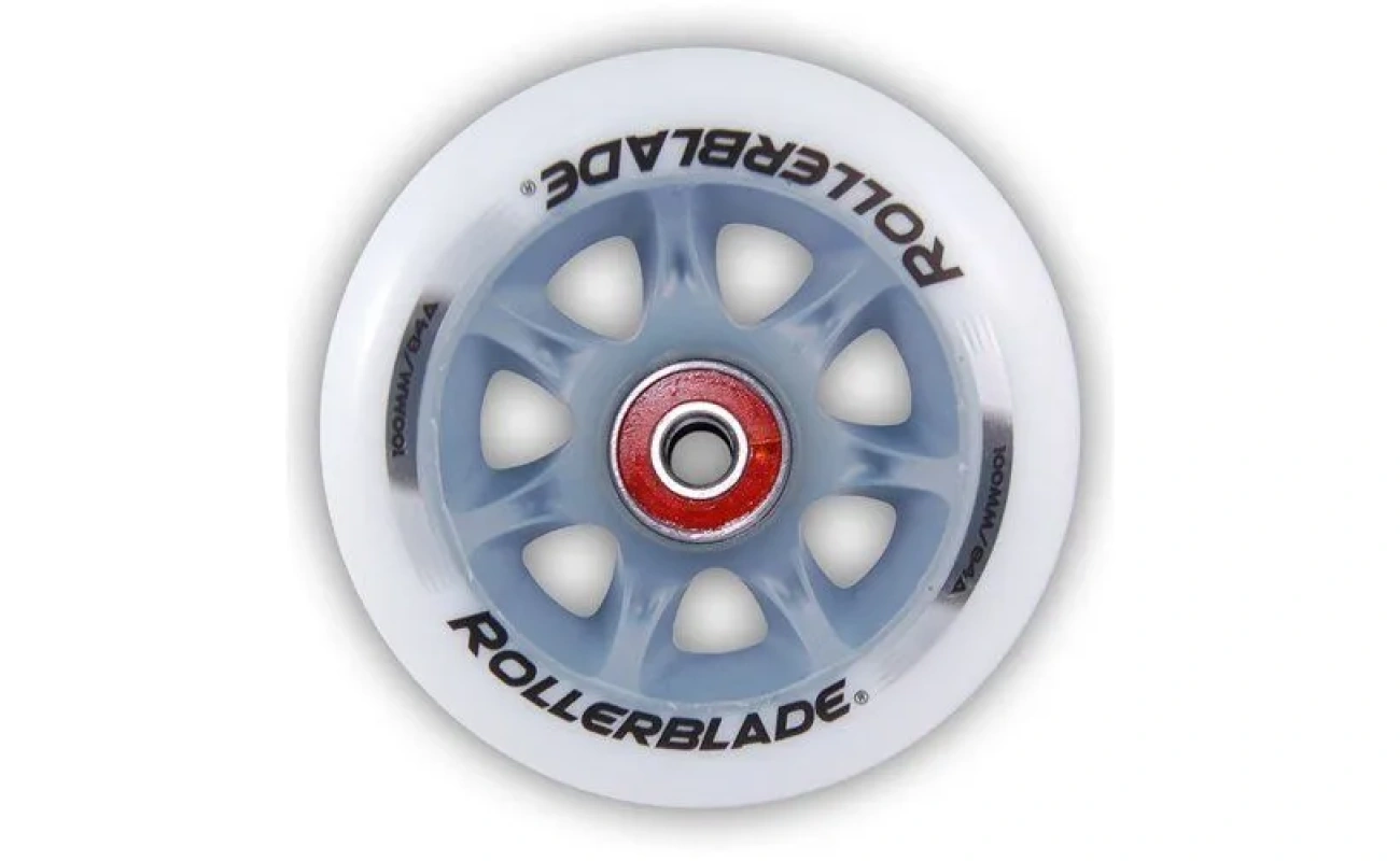 Roți rollerblade pentru role cu diametrul de 100 mm și duritate 84A, 8 bucăți cu rulmenți, pentru echipament sportiv.