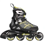 Role de rulare pentru skateboard sau patine sport, în nuanțe alb-negru cu detalii portocalii, conceput pentru sportivi.