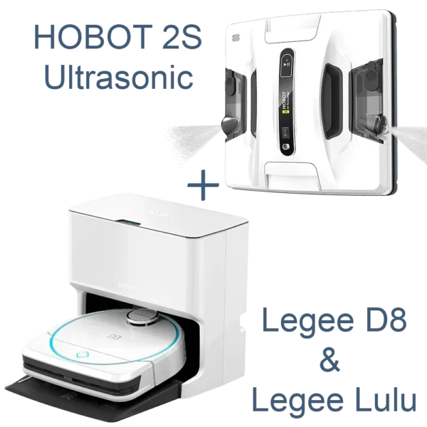 Hobot D8 + Lulu + 2S // robot aspirator + stație de autocuratare + robot de curatat geamuri //робот пылесос + Станция самоочистки + Мойщик окон