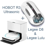 Aspirator robot Hobot D8 cu Lulu și R3-Ultrasonic, stație de auto-curățare și robot de curățat geamuri, toate echipamente de curățare automatizate pentru sport și casă