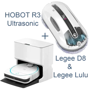 Hobot D8 + Lulu + R3-Ultrasonic // robot aspirator + stație de autocuratare + robot de curatat geamuri //робот пылесос + Станция самоочистки + Мойщик окон