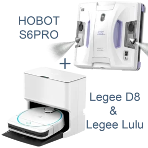 Hobot D8 + Lulu + S6PRO // robot aspirator + stație de autocuratare + robot de curatat geamuri //робот пылесос + Станция самоочистки + Мойщик окон