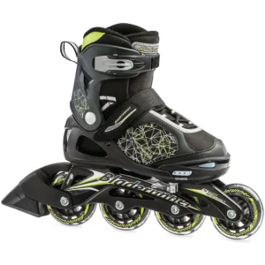 Roleci Rollerblade 0T910400T83 PHASER FLASH NERO/VERDE Mărimea 32-35 – pentru copii, roți 4×72mm, duritate 80A, rulmenți SG3, extensibili
