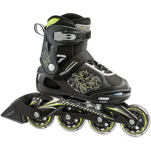 Roleci Rollerblade 0T910400T83 PHASER FLASH NERO/VERDE Mărimea 32-35 – pentru copii, roți 4×72mm, duritate 80A, rulmenți SG3, extensibili