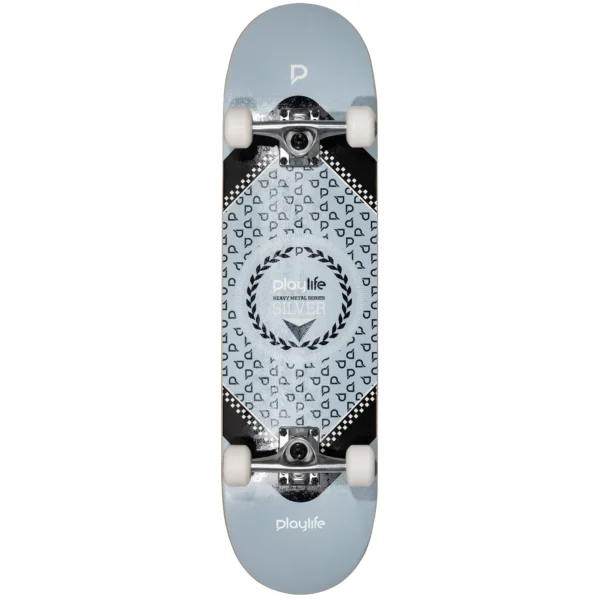 880278 Playlife Skateboards Hardcore Silver 31x8