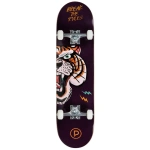 Skateboard Playlife Tiger pentru sporturi extreme, culoare alb-negru, dimensiuni mici, ideal pentru începători