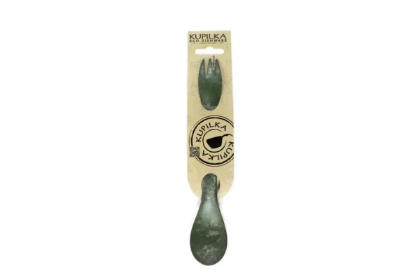 Lingură sportivă KUPILKA Spork 225, culoare conifere verde, pentru echipamente sportive și outdoor