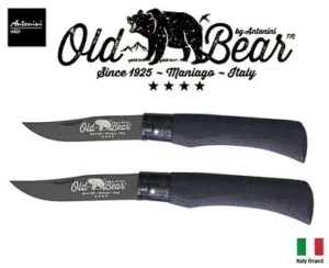 Складной нож Oldbear AE‑9303/15 MNN, нож‑для‑грибов с многослойной черной ручкой, нержавеющая сталь (тип Inox), небольшого формата, легкий (~45 г)