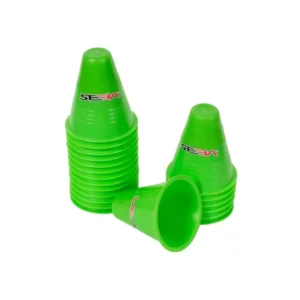 Set de 20 conuri de slalom verde din densitate dublă pentru echipamente sportive