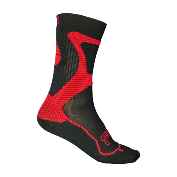FRSO-N-BK-RD-S SEBA FR - NANO SPORT SOCKS - BLACK/RED - 36-38