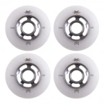 Roți metal pentru skateboard, 80 mm, 85A, culoare naturală, pachet de 4, produs pentru echipamente sportive.