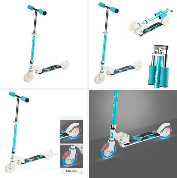 Hovering image of HD505 Abisal MINT SCOOTER NILSE EXTREME, un trotineta sport pentru copii în culoare verde mentă, potrivită pentru activități recreaționale în aer liber