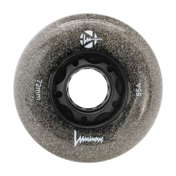 Roti luminoase LED pentru skateboard LUWL-LU72-NS-BK SEBA Night Sky, 72mm, 85A, set de 4 bucăți