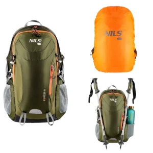Rucsac abisal pentru excursii NC1917 BACKPACK TOURIST GREEN RAMBLER 40L NILS CAMP, în culoare verde, ideal pentru drumeții și activități în aer liber