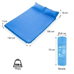 Saltea autoumflabilă NC4060 Abisal albastră pentru 2 persoane, cu pernă, dimensiuni aproximative 200x120 cm, grosime 5 cm, din poliester cu acoperire PVC, greutate aproximativ 2,3 kg