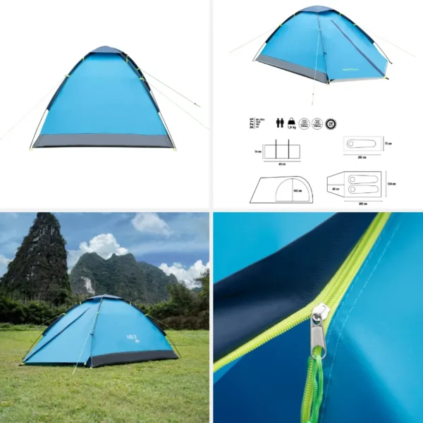 Tentă de camping NC6033 Abisal Blue Nightfall NILS, pentru activități în aer liber