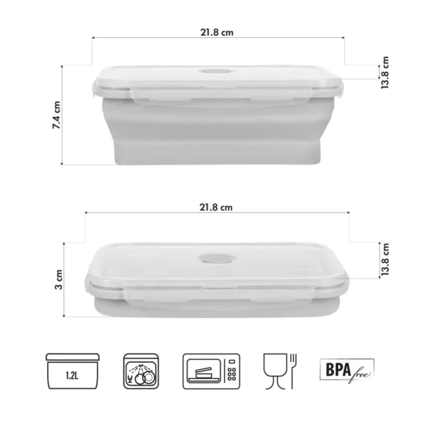 Складной контейнер/Ланч-Бокс NC4105 FOLDING CONTAINER/LUNCH BOX GREY 1200ML NILS CAMP