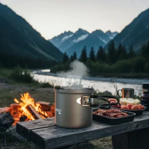 Алюминиевый дорожный горшок NC4202 ALUMINUM TRAVEL POT WITH LID 1000ML NILS CAMP