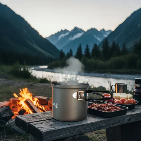 Алюминиевый дорожный горшок NC4202 ALUMINUM TRAVEL POT WITH LID 1000ML NILS CAMP