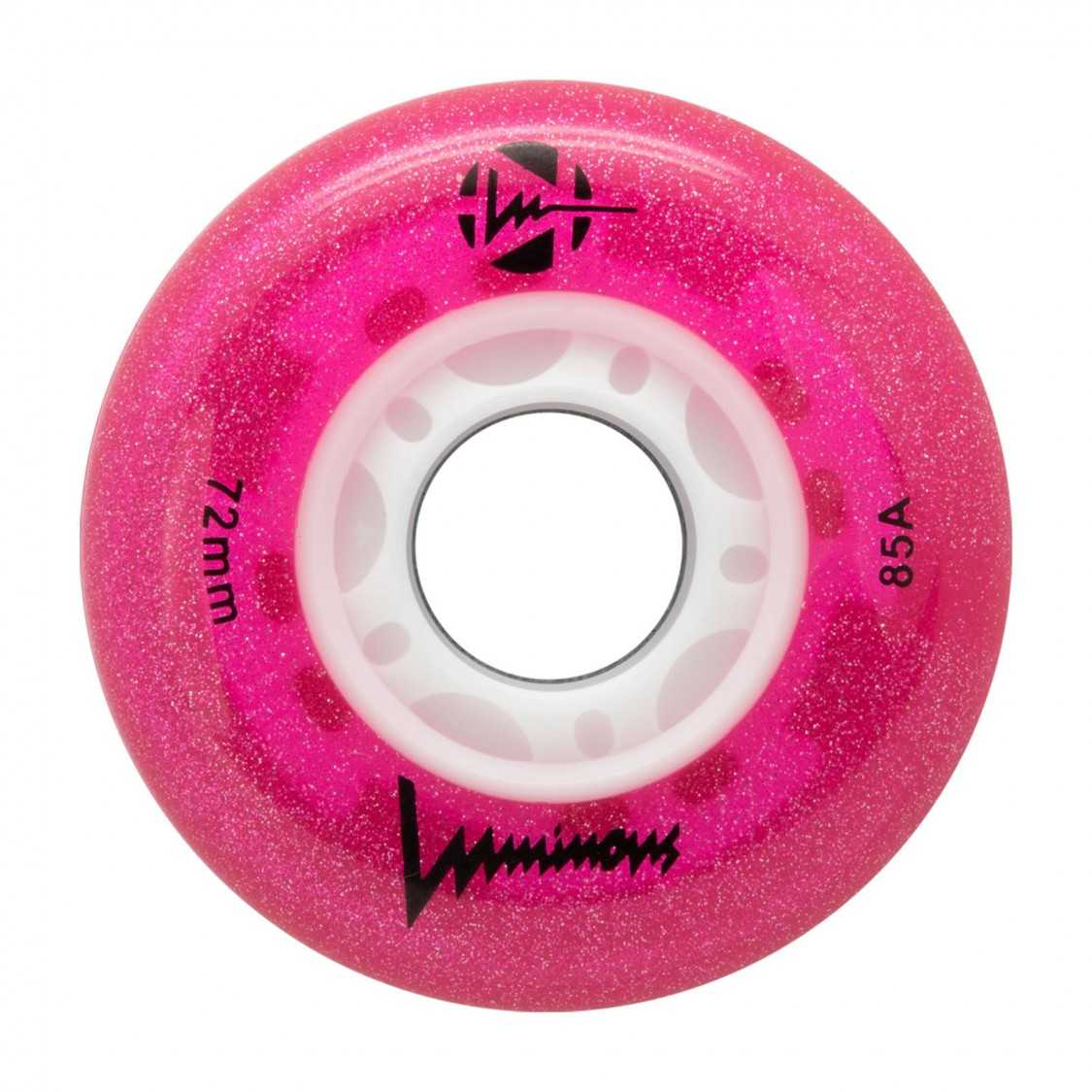 Wildmart product image LUWL-LU72-GL-PK SEBA LUMINOUS - LED WHEELS - GLITTER PINK - 72mm/85A - x4 — изображение 1