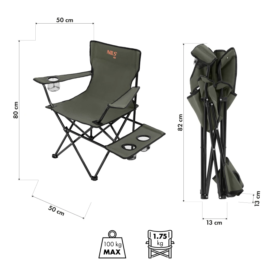 Wildmart product image Scaun de drumeție NC3301 HIKING CHAIR KHAKI NILS CAMP - imagine 1