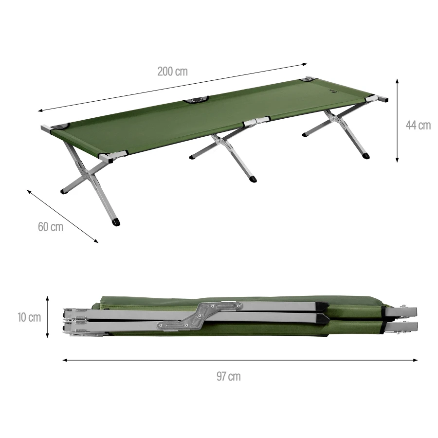 Wildmart product image Pat pliant de camping NC2756 Abisal FOLDABLE CAMP BED GREEN 200 CM NILS CAMP - imagine 1