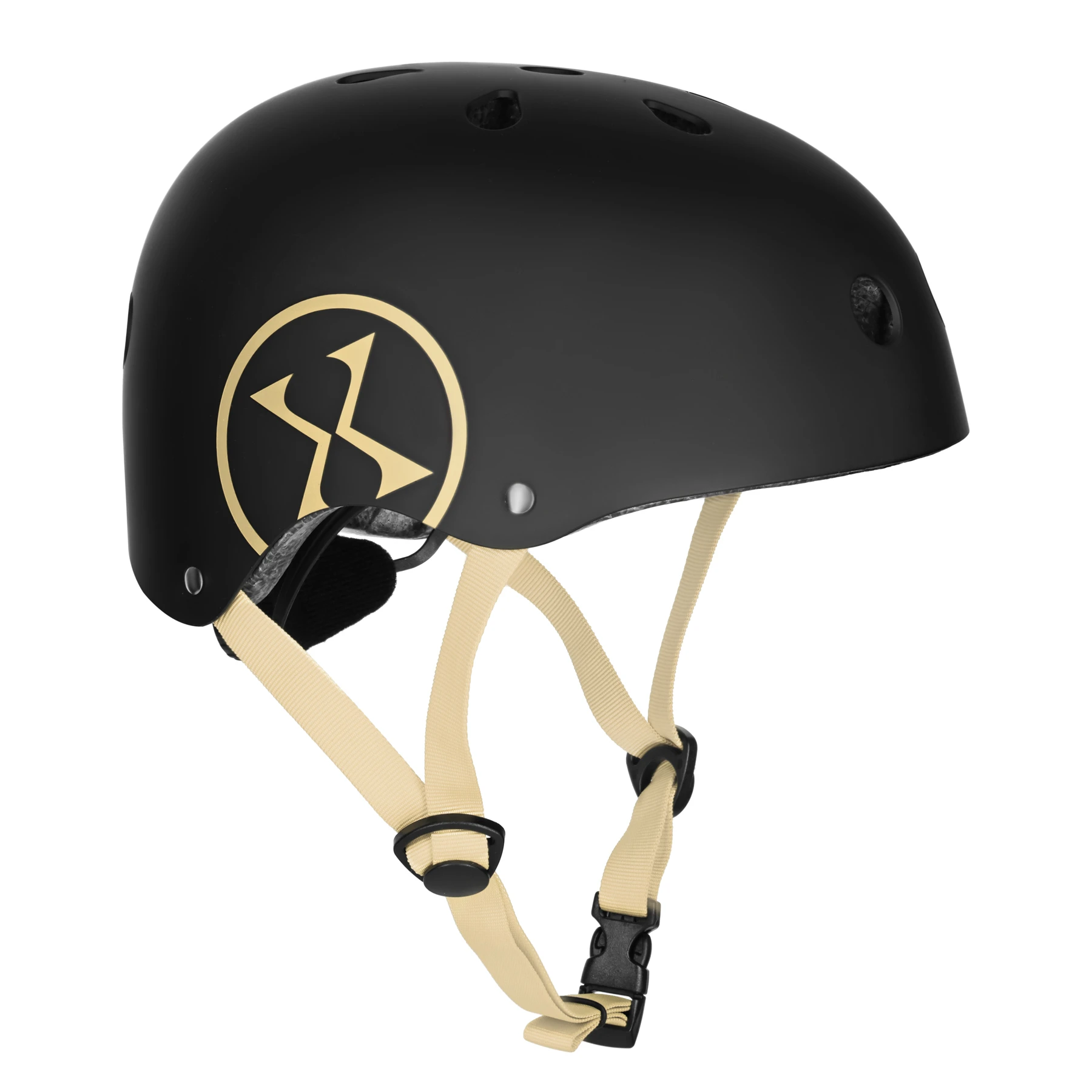 Wildmart product image Шлем MTW001‑1 Abisal чёрно‑бежевый, размер XS (48–52 см), ABS, вентиляция, мягкая подкладка — изображение 1