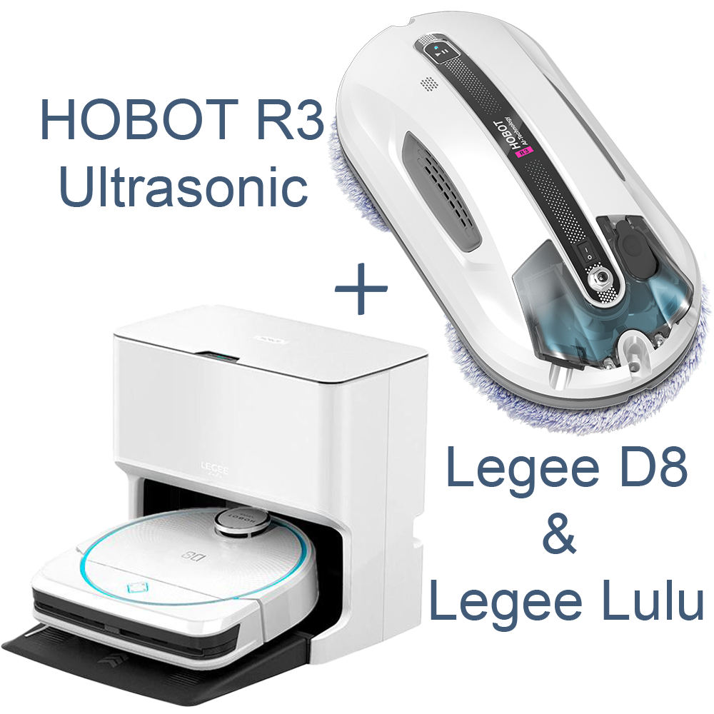 Wildmart product image Robot Aspirator + Stație de Autocuratare + Robot de Curatat Geamuri - Hobot D8 + Lulu + R3-Ultrasonic - imagine 1